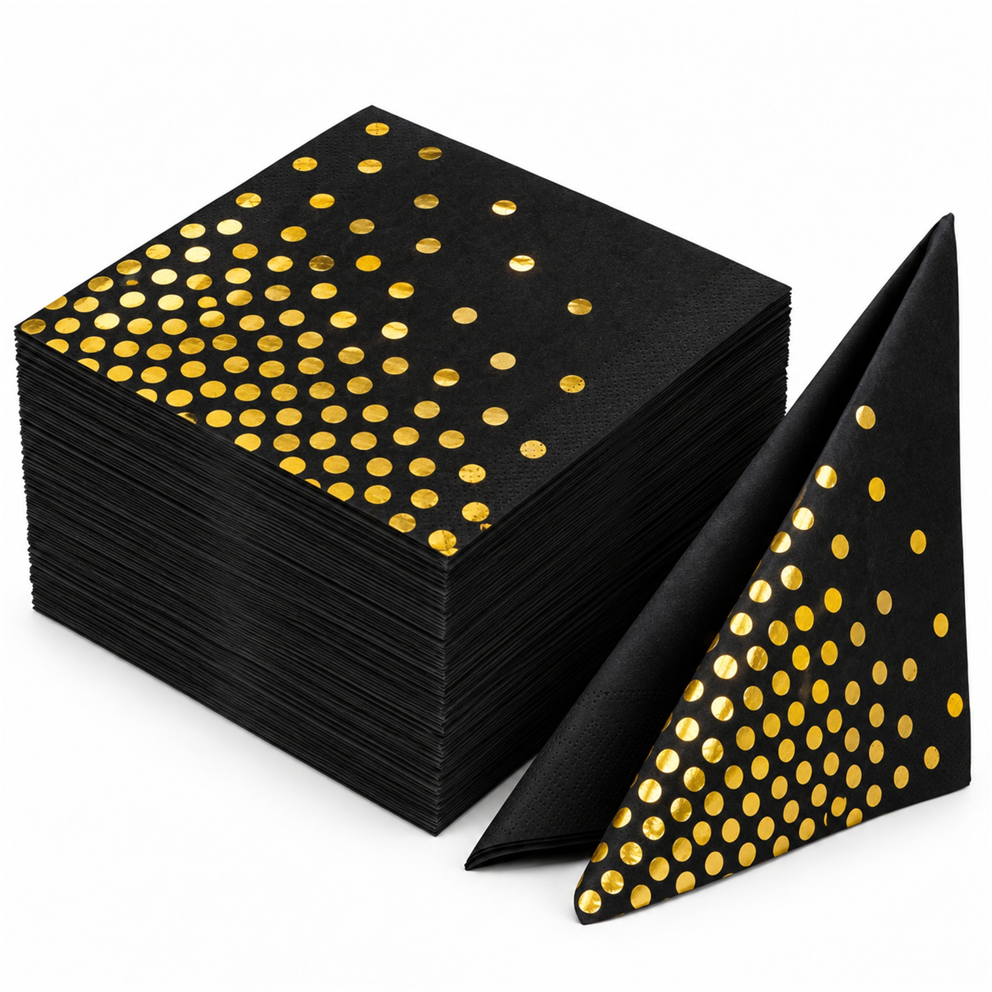 Black and gold foil paper napkin collection